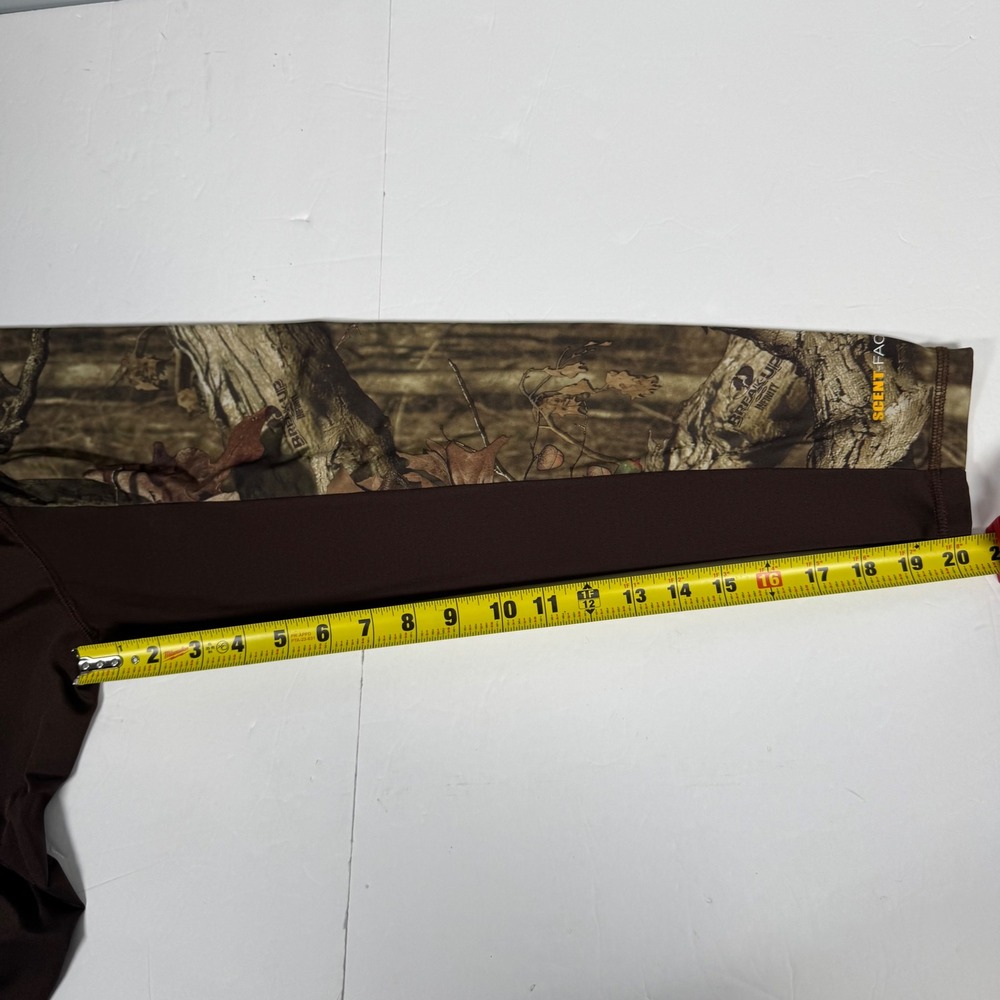 Mossy Oak Performance Top Mens Large Brown Camo Break-Up Infinity 1/4 Zip - Picture 9 of 9